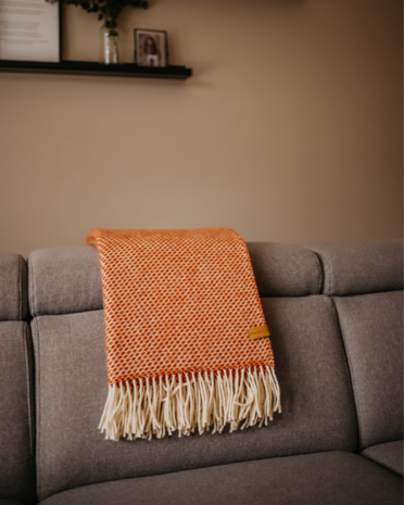 wollen plaid terracotta
